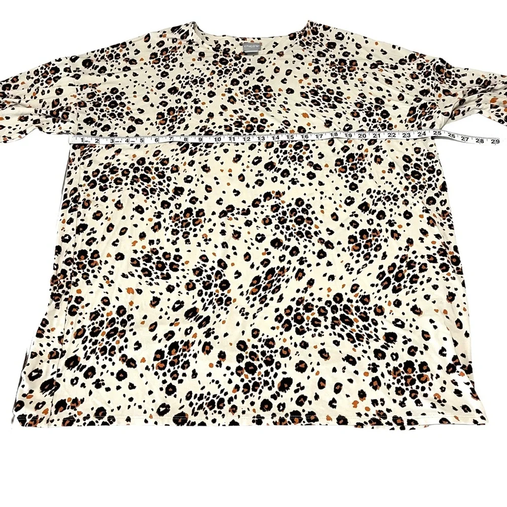Chico’s Leopard Print Tunic Top Size XL - Picture 9 of 15